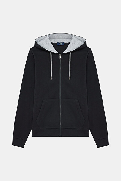 W Collection SİYAH KAPUŞONLU UZUN KOLLU SWEATSHİRT