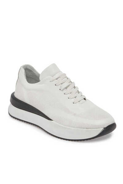 Tergan Beyaz Hakiki Deri Kadın Sneaker - K24I1AY67313-A26