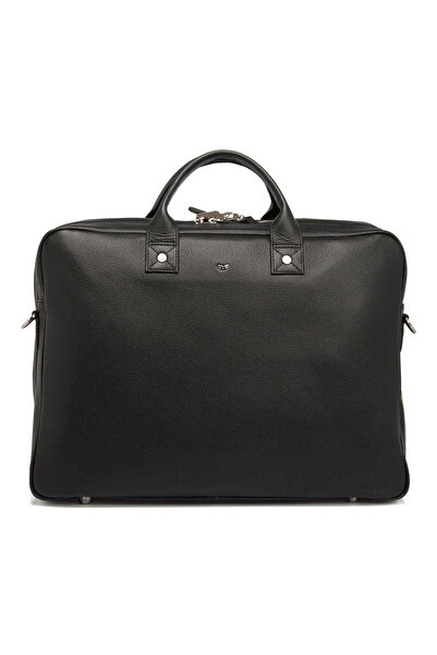 Tergan Siyah Hakiki Deri Unisex Seyahat Çantası - S1SC00021207-A41