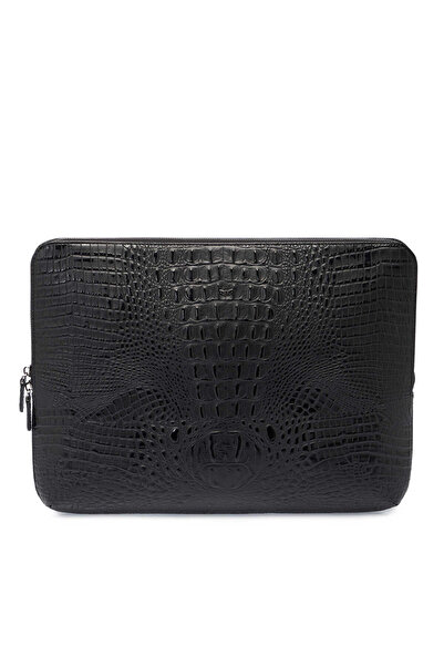 Tergan Siyah Hakiki Deri Unisex Laptop Çantası - S1LC00002952-A03