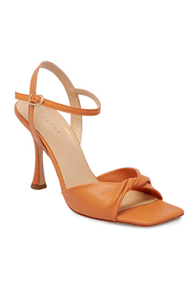Tergan Turuncu Hakiki Deri Kadın Stiletto - K24I1AY67184-T6S