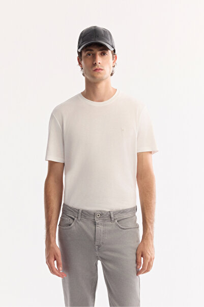 Avva Men's Gray Classic Waist Piece Dye Cotton Washed Berlin Slim Fit Jean Pants A52Y3509