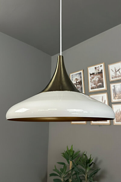 Bamyum Paladin Beyaz Renk Eskitme Başlık Tekli Avize Sarkıt Lamba Otel Restor...