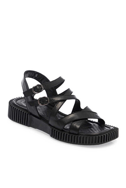 Tergan Siyah Hakiki Deri Kadın Sandalet - K24Y1SN67163-A23