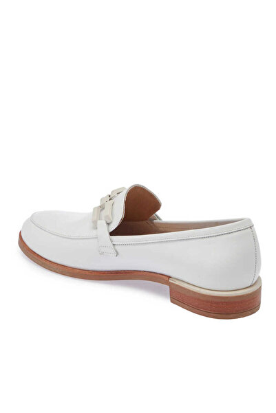 Tergan Beyaz Hakiki Süet Deri Kadın Makosen - K24I1AY67295-A26