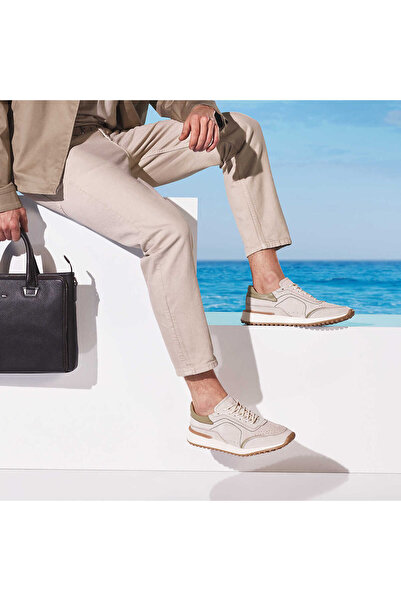 Tergan Bej Hakiki Süet Deri Erkek Sneaker - E24I1AY56709-B79