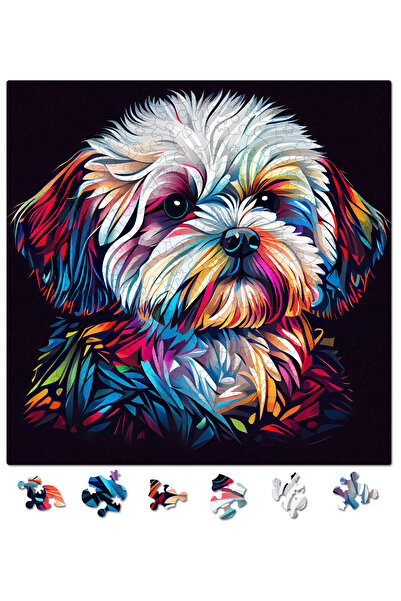 WoodMix Puzzles Puzzle cu animale - Câini - Bichon Maltez 1 - 200 piese - 30 x 30 cm