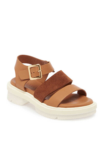Tergan Taba Hakiki Deri Kadın Sandalet - K24Y1SN67261-A29