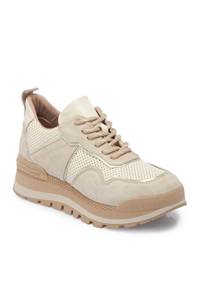 Tergan Bej Hakiki Deri Kadın Sneaker - K24I1AY67120-D6P