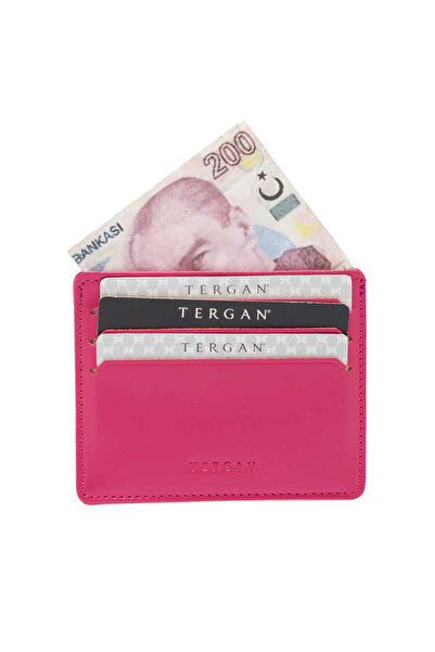Tergan Fuchsia Genuine Leather Unisex Credit Card Holder - S1Kk00001050-J7E