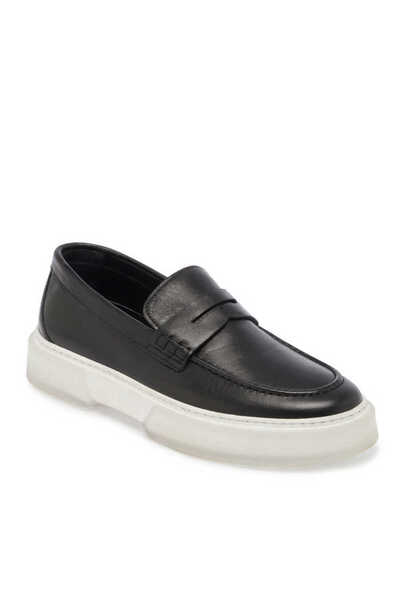 Tergan Siyah Hakiki Deri Erkek Casual Ayakkabı - E24I1AY56718-A43