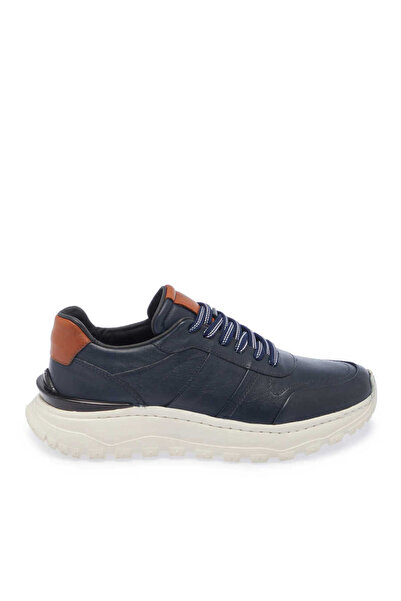 Tergan Lacivert Hakiki Deri Erkek Sneaker - E24I1AY56621-A31