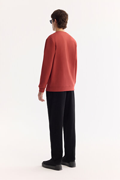 Avva Men's Tile Crew Neck Cotton Bi-Stretch Printed Regular Fit Sweatshirt A52Y1260