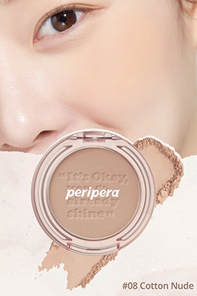 PERIPERA Pastel Tonlarda Sebum Dengeleyici Toz Allık PERIPERA Pure Blushed Sunshine Cheek (08 Cotton Nude)