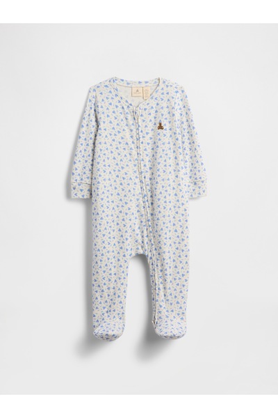 GAP Bebek Mavi İşlemeli Desenli Tulum