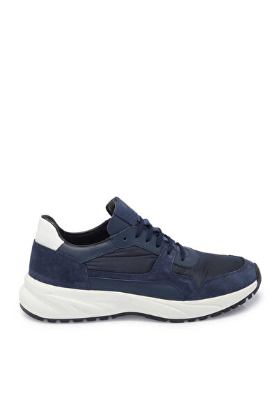 Tergan Lacivert Deri-Tekstil Erkek Sneaker - E24I1AY56712-D44