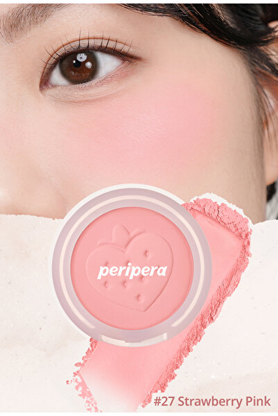 PERIPERA Pastel Tonlarda Sebum Dengeleyici Toz Allık Pure Blushed Sunshine Cheek 27 Strawberry Pink