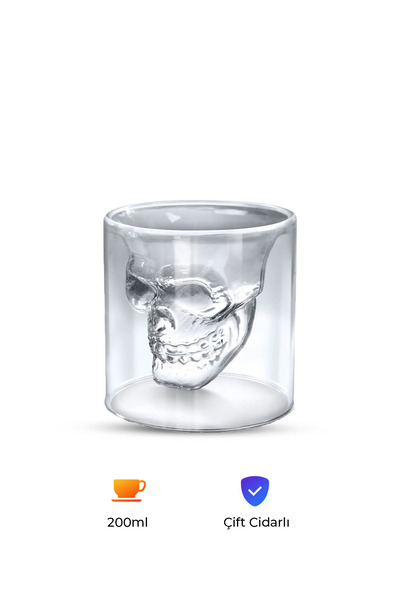 NUO Enjoy Life Çift Cidarlı 3d Kurukafa Bardağı 200