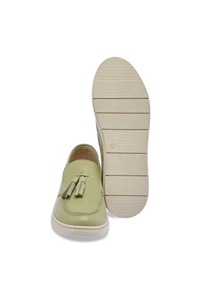 Tergan Yeşil Hakiki Deri Kadın Makosen - K24I1AY67139-G81