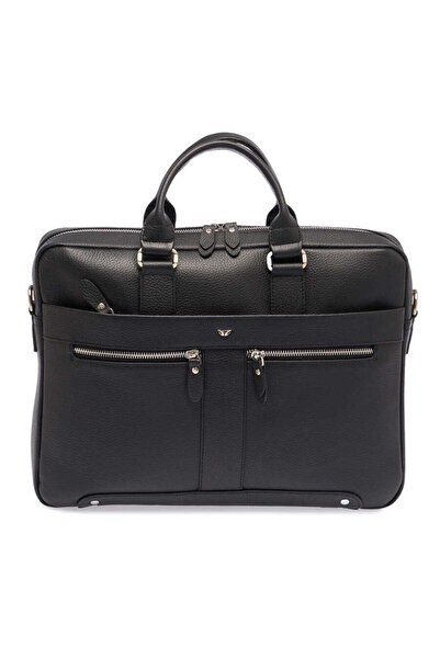 Tergan Black Genuine Leather Men's Briefcase - S1Ev00021476-A41