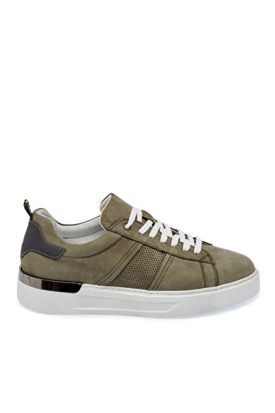 Tergan Haki Hakiki Nubuk Deri Erkek Sneaker - E24I1AY56638-G98