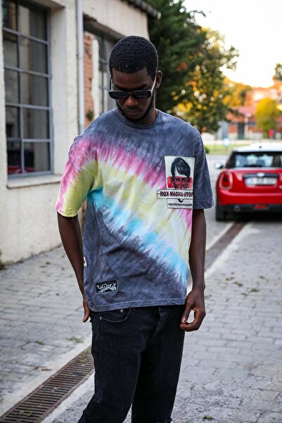 Rocqerx R-5209 Oversize Patch Tie-Dye T-shirt