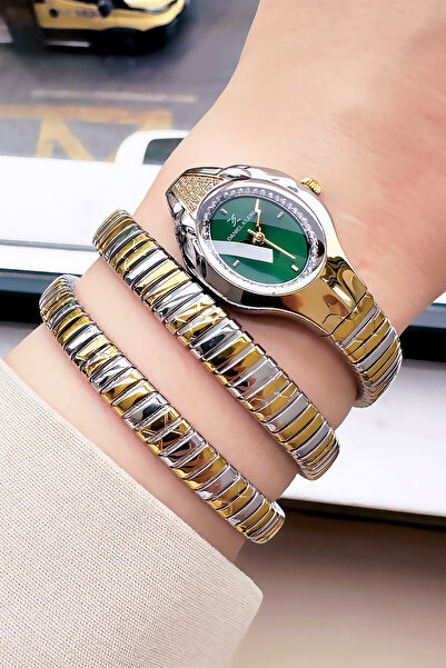 Daniel Klein Gift Original Women's Wristwatch 3 Atm Gold-Silver Color + Gift Bracelet