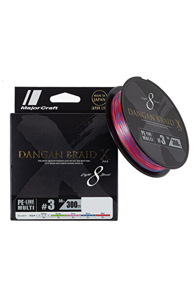 MAJOR CRAFT Dangan Braid X 8X İp Misina PE 3.0 0.23mm 50lb/22.7kg 300mt Multi