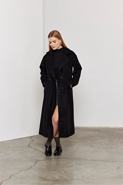 SevdeUgur Women's Long Oversized Coat with Lining Black / Sevde Ugur