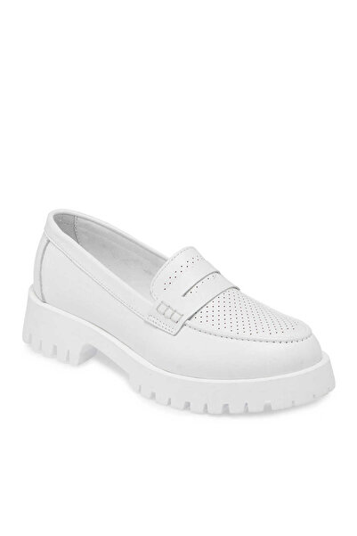 Tergan Beyaz Hakiki Deri Kadın Casual Ayakkabı - K25I1AY67819-A26