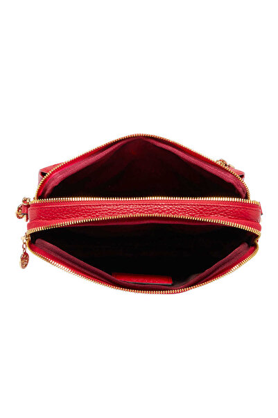 Tergan Red Genuine Leather Women's Handbag - S24K1Bc79999-B68