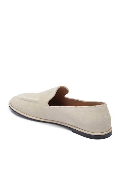 Tergan Bej Hakiki Süet Deri Kadın Loafer - K25I1AY68042-B79
