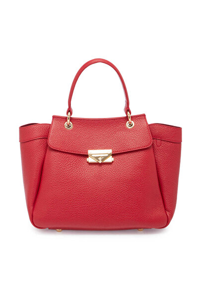 Tergan Kırmızı Hakiki Deri Kadın Omuz Çantası - S25Y1BC80384-B68