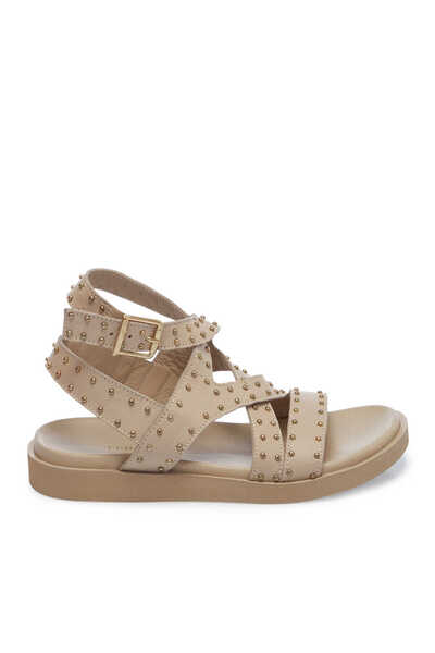 Tergan Bej Hakiki Deri Kadın Sandalet - K25Y1SN68114-A25
