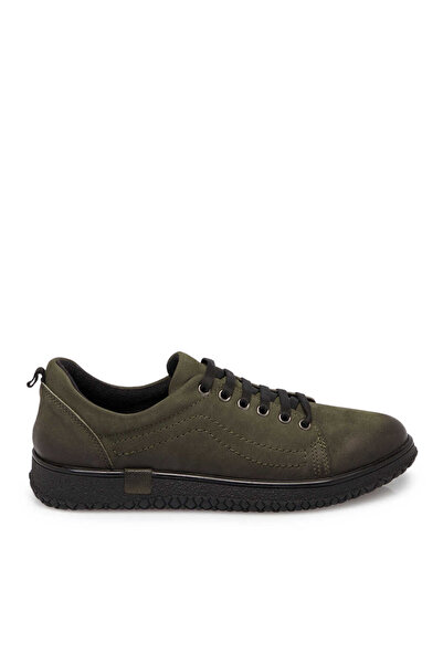 Tergan Haki Hakiki Nubuk Deri Kadın Sneaker - K24S1AY67657-G98