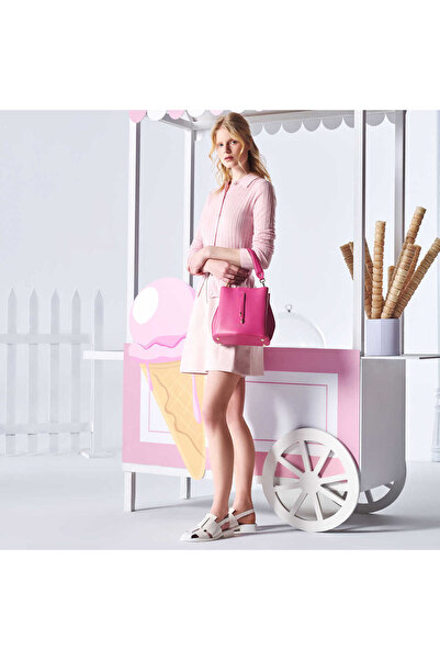 Tergan Pembe Hakiki Deri Kadın Omuz Çantası - S24K1BC80285-H68