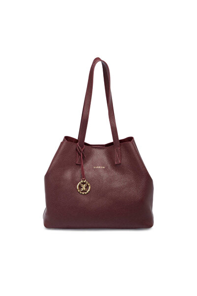Tergan Burgundy Leather Women's Shoulder Bag - S25Y1Bc80429-M71