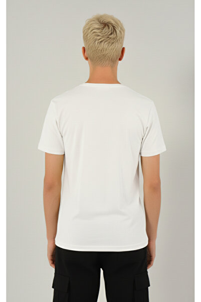 DAVID&GERENZO Μπλουζάκι με λευκό λουλουδάτο πλεκτό λεπτομέρεια Crew λαιμόκοψη