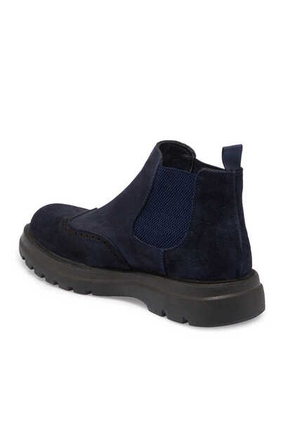 Tergan Lacivert Hakiki Süet Deri Erkek Casual Bot - E24K1BT56928-D44