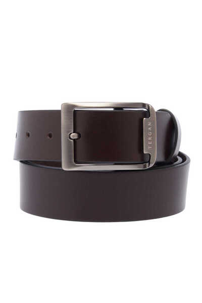 Tergan حزام رجالي من الجلد الطبيعي باللون البني - S1EK00000360-D63