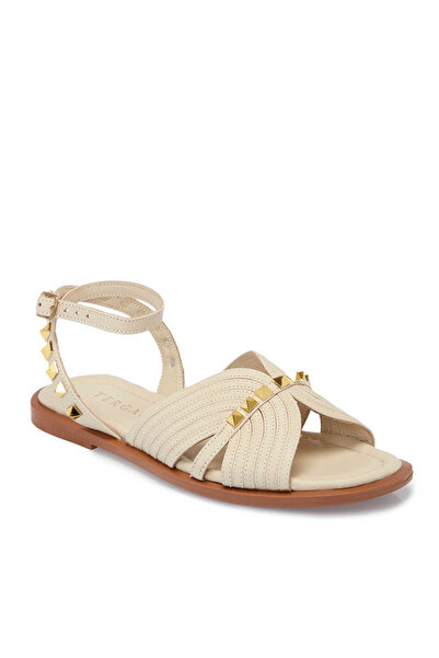 Tergan Bej Hakiki Deri Kadın Sandalet - K25Y1SN67783-A25