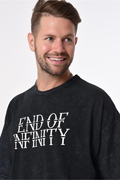 Rocqerx R-5655 Μπλουζάκι με γραβάτα με στάμπα Inif Infinity με λαιμόκοψη