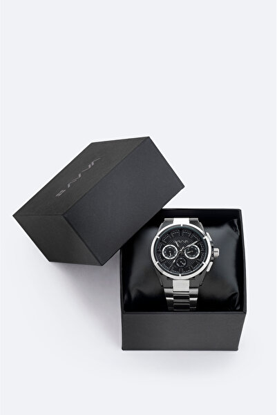 Avva Men's Black Gift Boxed Metal Band Wrist Watch B009036