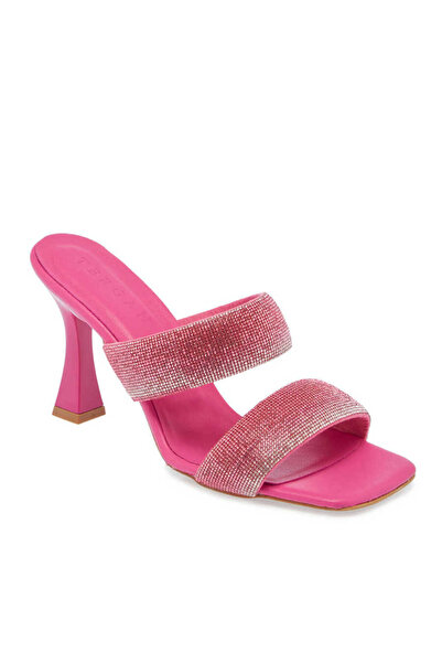 Tergan Pembe Deri-Vegan Kadın Terlik - K24Y1TR67431-I4Q