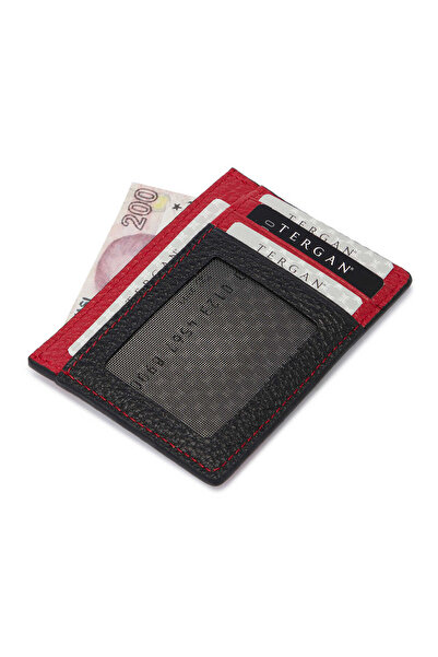 Tergan Black Leather Unisex Credit Card Holder - S1Kk00001676-S6L