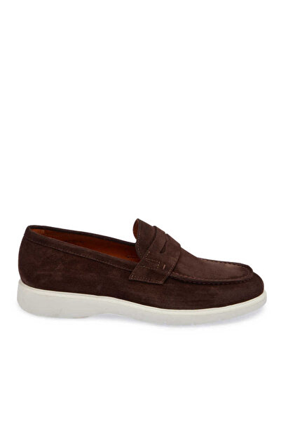 Tergan Kahve Hakiki Süet Deri Erkek Loafer - E24I1AY56785-B85