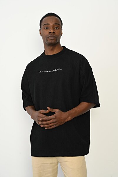 Rocqerx R-5767 Ribbed Velvet T-shirt with Embroidery Detail