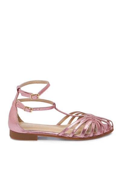 Tergan Pembe Hakiki Deri Kadın Sandalet - K25Y1SN67789-J91