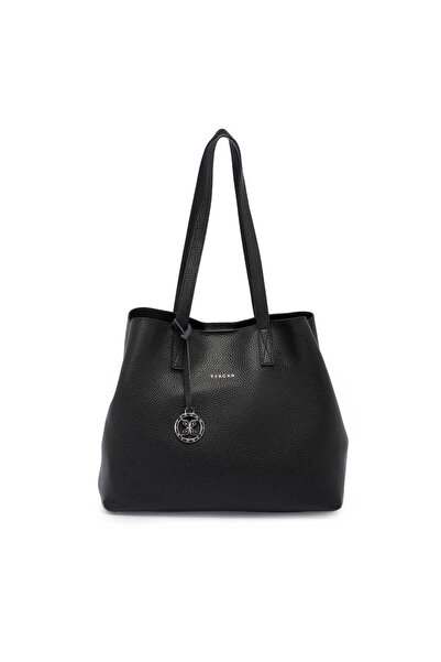 Tergan Siyah Deri Kadın Omuz Çantası - S25Y1BC80429-A41