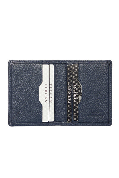 Tergan Navy Blue Genuine Leather Unisex Credit Card Holder - S1Kk00001666-A38